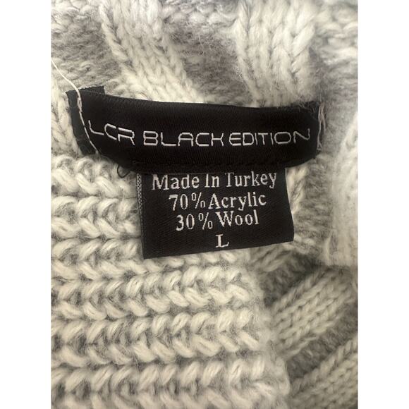 LCR Chunky Knit Thick Cardigan Sweater Jacket Large Cable Knit Ribbed Buckle - Picture 3 of 13